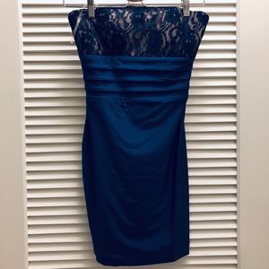 Mini sweetheart cocktail dress in blue navy